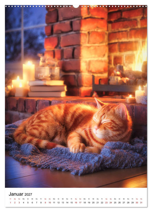 Feuer auf vier Pfoten - Die schönsten roten Katzen (CALVENDO Premium Wandkalender 2027)