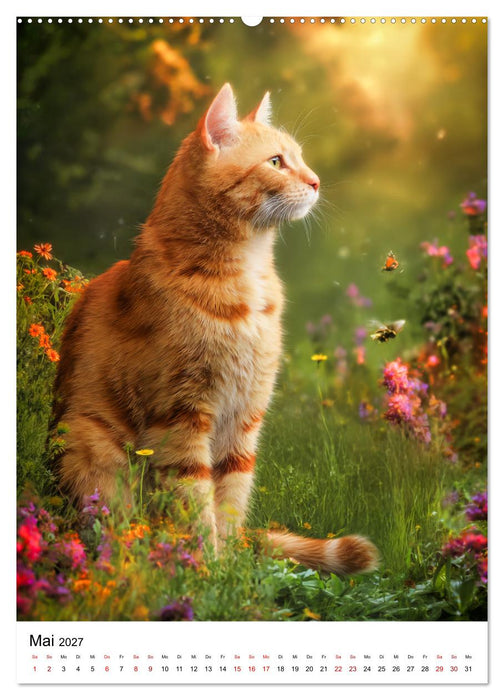Feuer auf vier Pfoten - Die schönsten roten Katzen (CALVENDO Premium Wandkalender 2027)