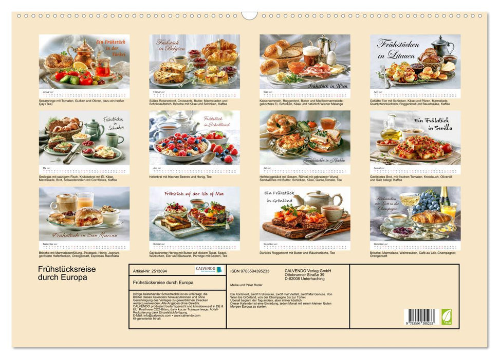 Frühstücksreise durch Europa (CALVENDO Wandkalender 2027)