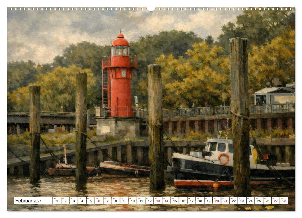 Leuchttürme an der Elbe - von Hamburg bis zur Elbmündung (CALVENDO Premium Wandkalender 2027)