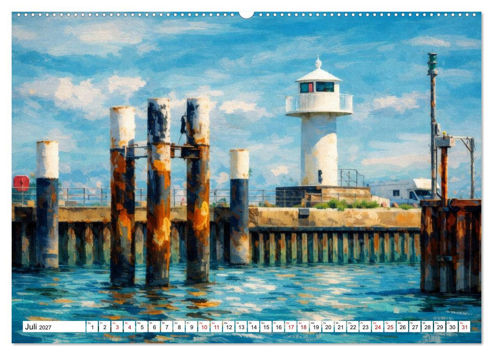 Leuchttürme an der Elbe - von Hamburg bis zur Elbmündung (CALVENDO Premium Wandkalender 2027)
