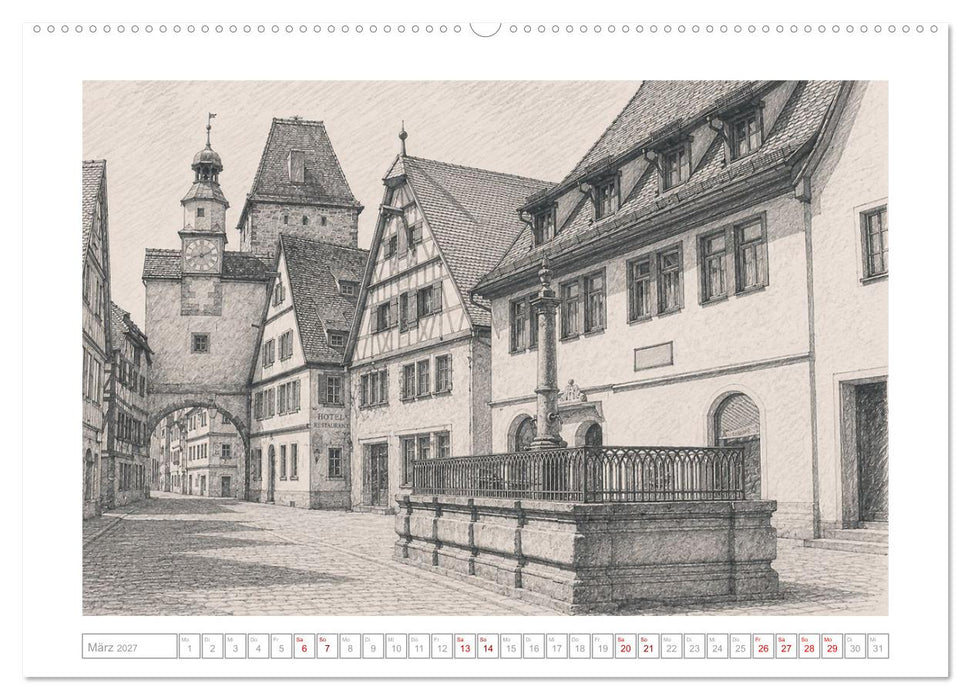 Idyllisches Rothenburg ob der Tauber (CALVENDO Premium Wandkalender 2027)