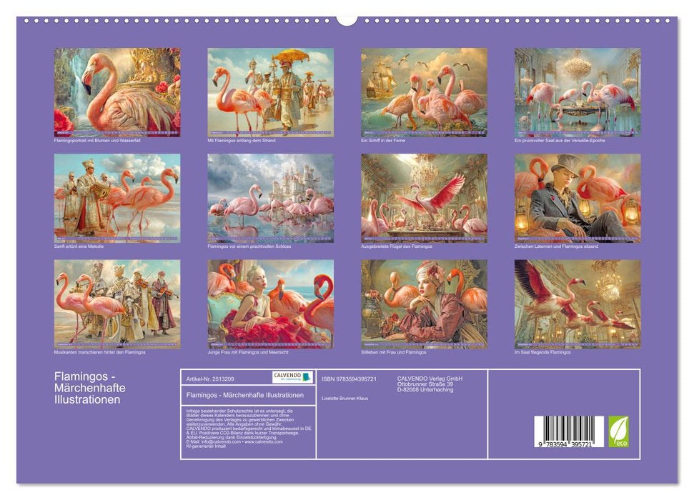 Flamingos - Märchenhafte Illustrationen (CALVENDO Premium Wandkalender 2027)
