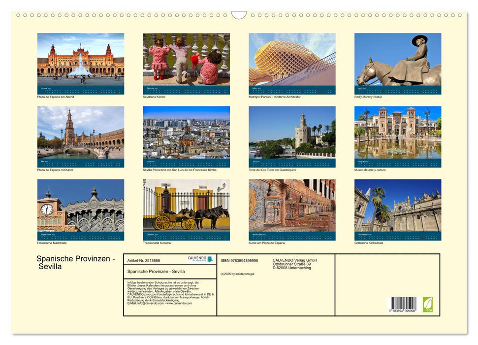 Spanische Provinzen - Sevilla (CALVENDO Wandkalender 2027)