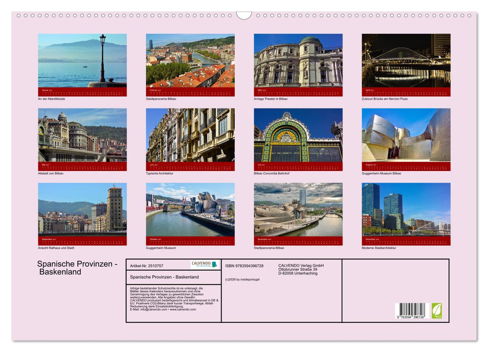 Spanische Provinzen - Baskenland (CALVENDO Wandkalender 2027)