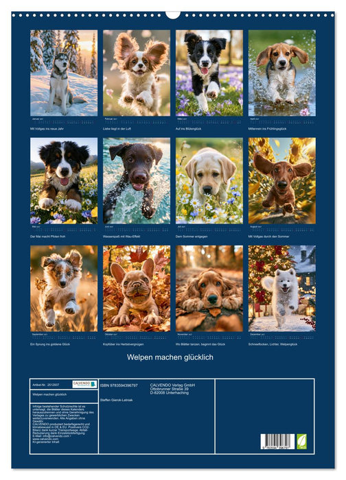 Welpen machen glücklich (CALVENDO Wandkalender 2027)