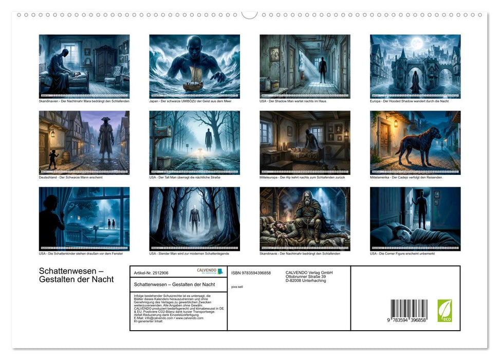Schattenwesen – Gestalten der Nacht (CALVENDO Premium Wandkalender 2027)