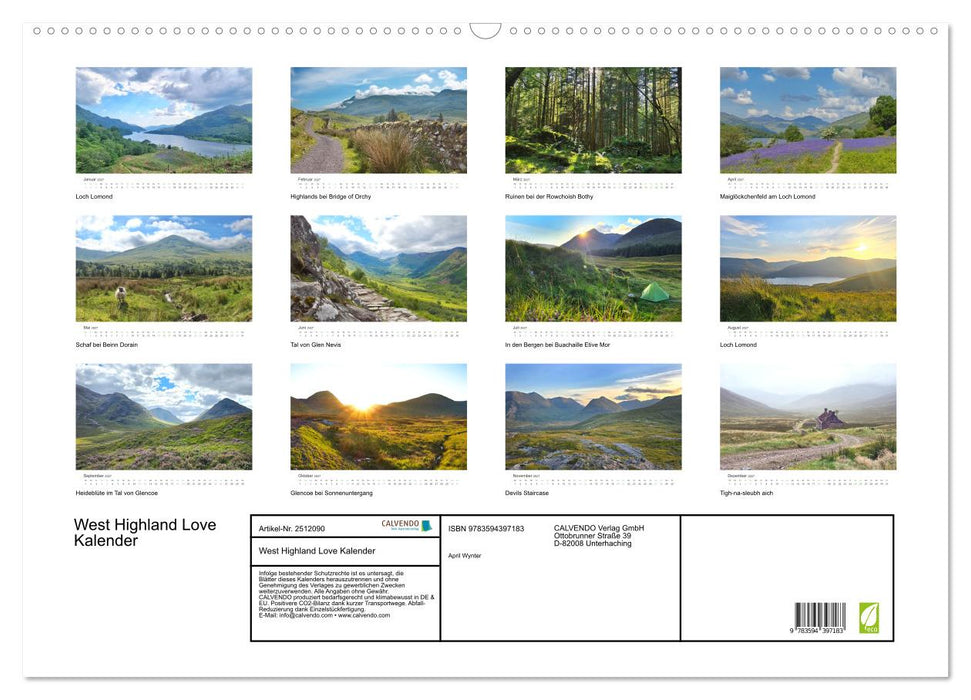 West Highland Love Kalender (CALVENDO Wandkalender 2027)