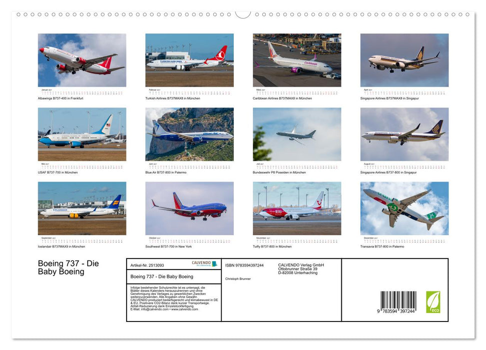 Boeing 737 - Die Baby Boeing (CALVENDO Premium Wandkalender 2027)