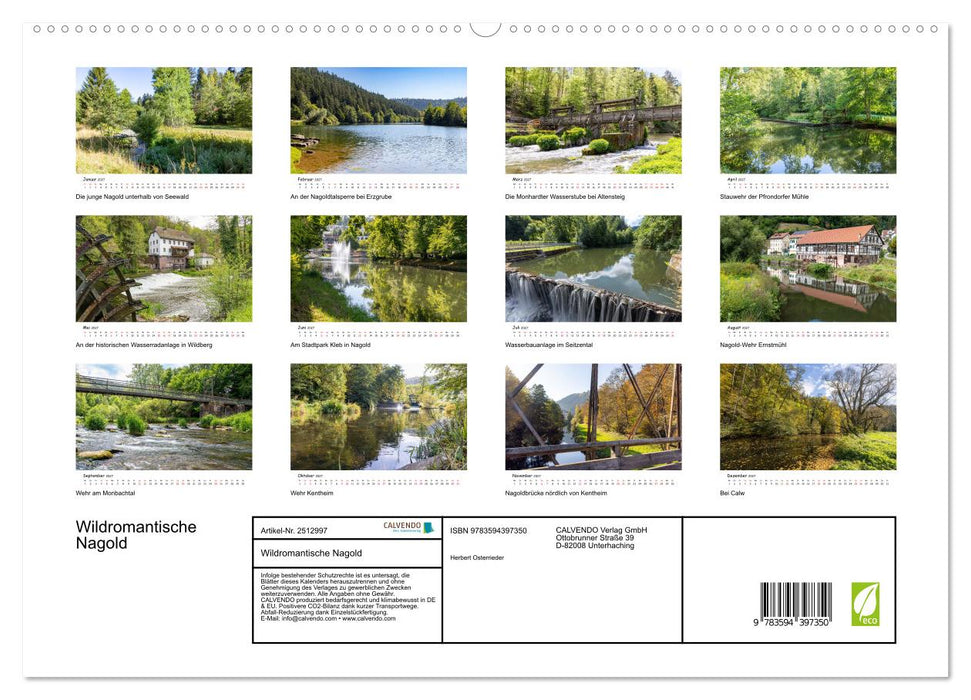 Wildromantische Nagold (CALVENDO Premium Wandkalender 2027)