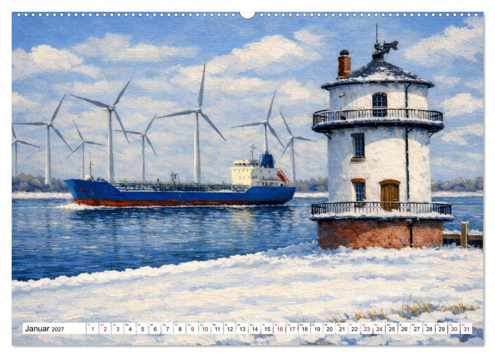 Leuchttürme an der Elbe - von Hamburg bis zur Elbmündung (CALVENDO Wandkalender 2027)