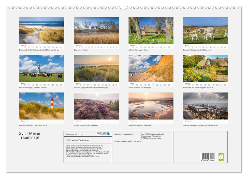 Sylt - Meine Trauminsel (CALVENDO Wandkalender 2027)