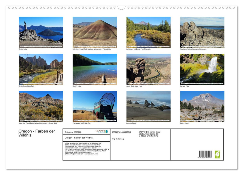 Oregon - Farben der Wildnis (CALVENDO Wandkalender 2027)