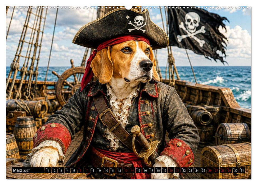Beagle auf Zeitreise (CALVENDO Wandkalender 2027)