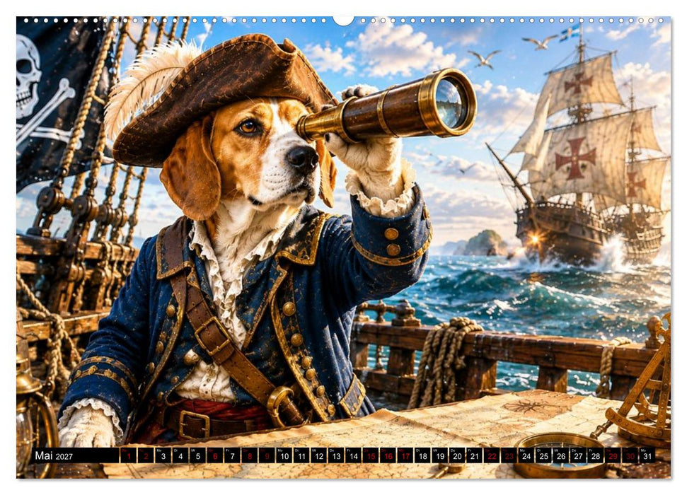 Beagle auf Zeitreise (CALVENDO Wandkalender 2027)