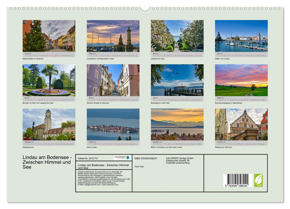 Lindau am Bodensee - Zwischen Himmel und See (CALVENDO Premium Wandkalender 2027)