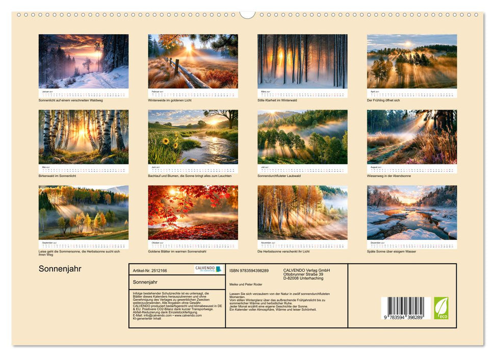Sonnenjahr (CALVENDO Premium Wandkalender 2027)