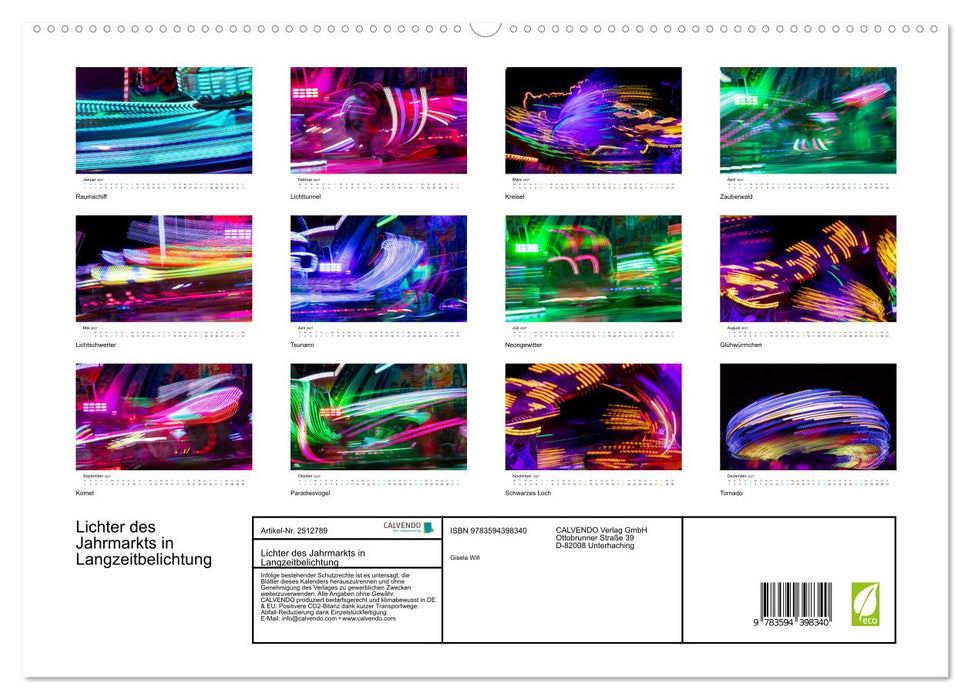 Lichter des Jahrmarkts in Langzeitbelichtung (CALVENDO Premium Wandkalender 2027)