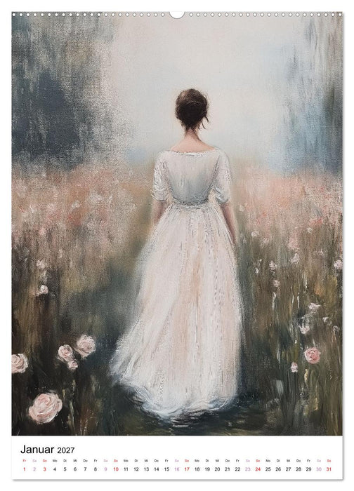 Zwischen Blüten und Träumen - 12 kunstvolle Frauenportraits (CALVENDO Wandkalender 2027)