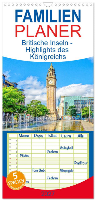 Britische Inseln - Highlights des Königreichs (CALVENDO Familienplaner 2027)