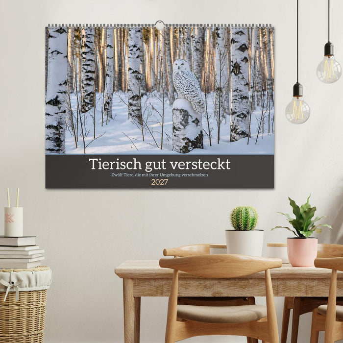 Tierisch gut versteckt - Zwölf Tiere, die mit ihrer Umgebung verschmelzen (CALVENDO Wandkalender 2027)