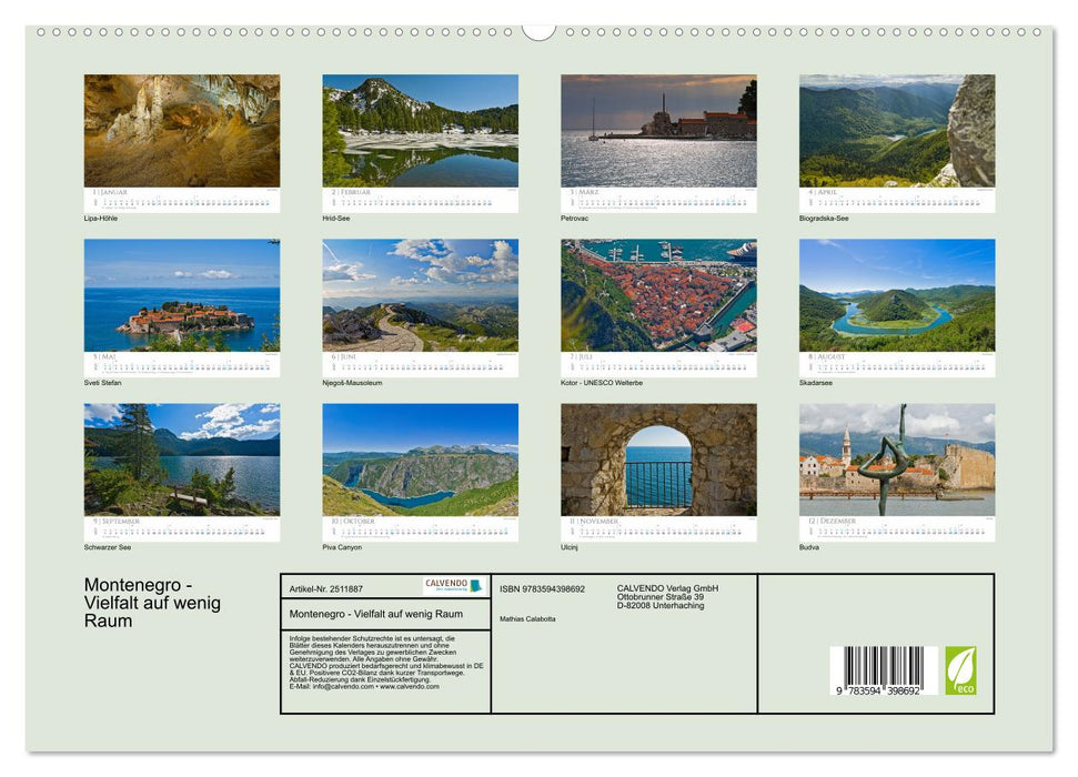 Montenegro - Vielfalt auf wenig Raum (CALVENDO Premium Wandkalender 2027)