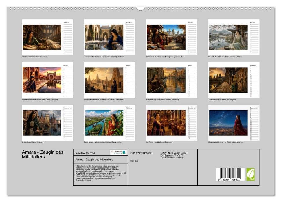 Amara - Zeugin des Mittelalters (CALVENDO Premium Wandkalender 2027)
