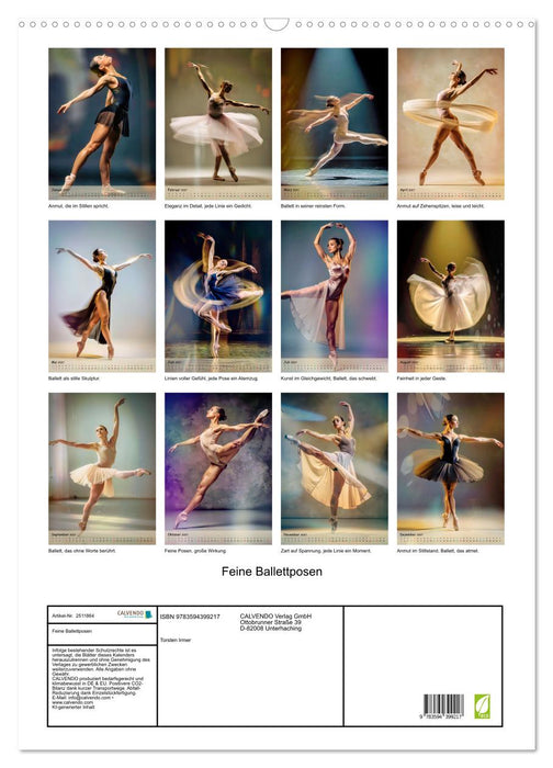 Feine Ballettposen (CALVENDO Wandkalender 2027)