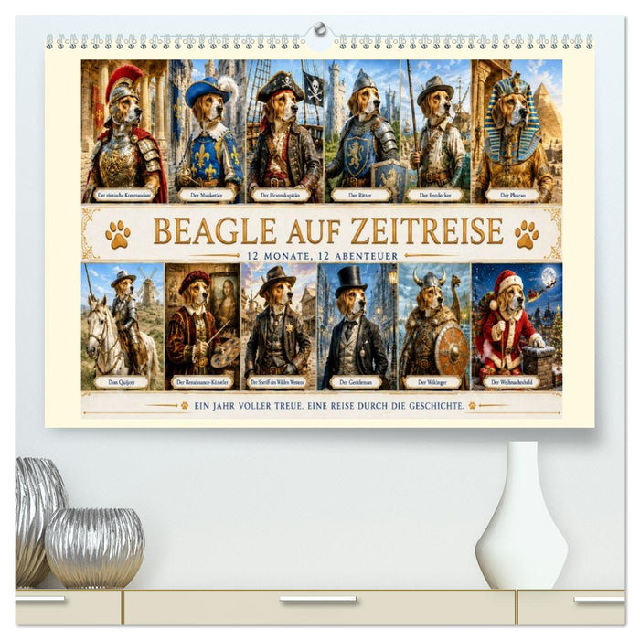 Beagle auf Zeitreise (CALVENDO Premium Wandkalender 2027)