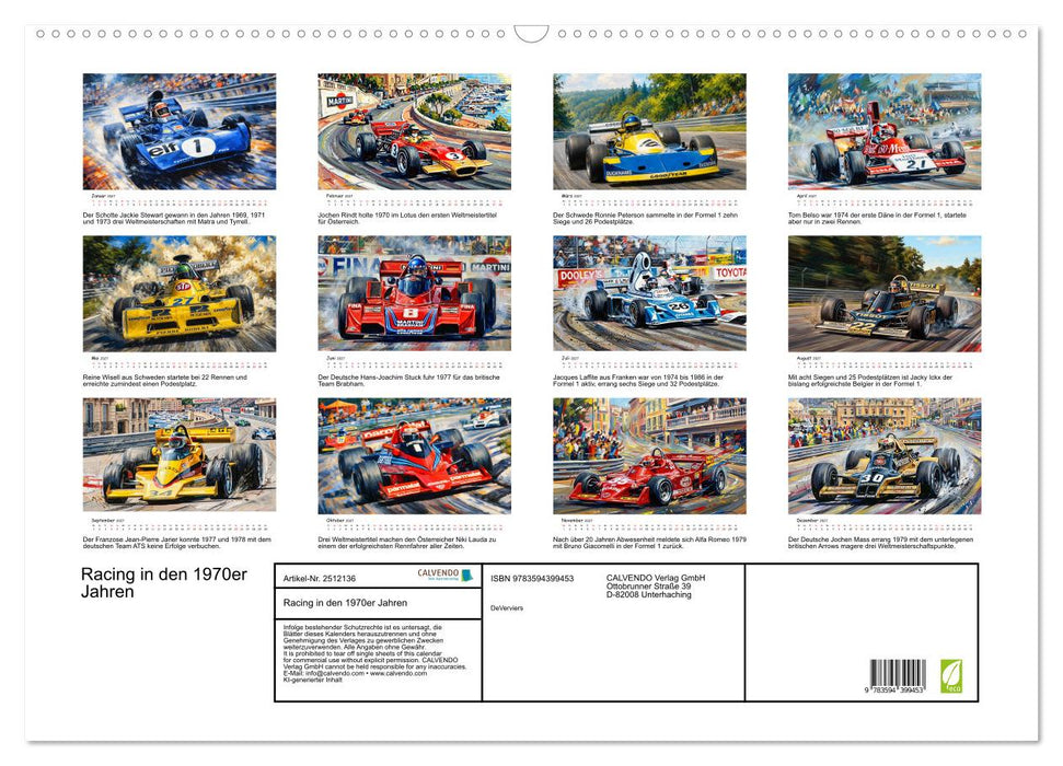Racing in den 1970er Jahren (CALVENDO Wandkalender 2027)
