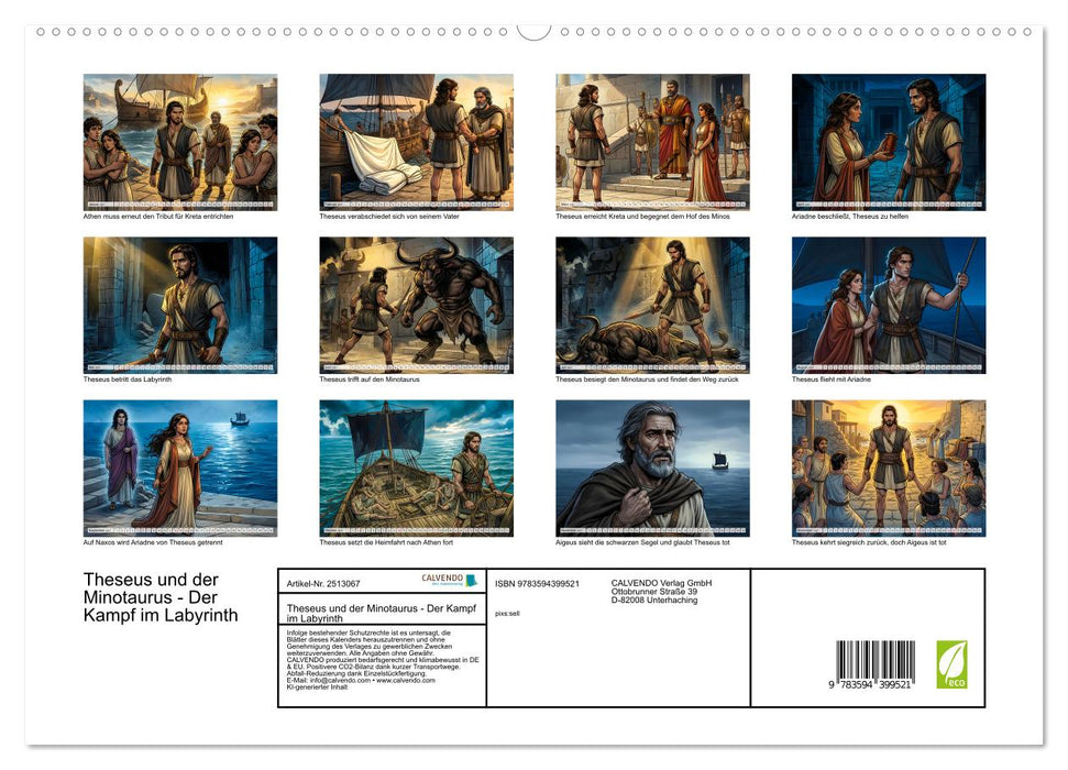 Theseus und der Minotaurus - Der Kampf im Labyrinth (CALVENDO Premium Wandkalender 2027)