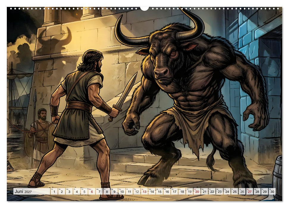 Theseus und der Minotaurus - Der Kampf im Labyrinth (CALVENDO Premium Wandkalender 2027)