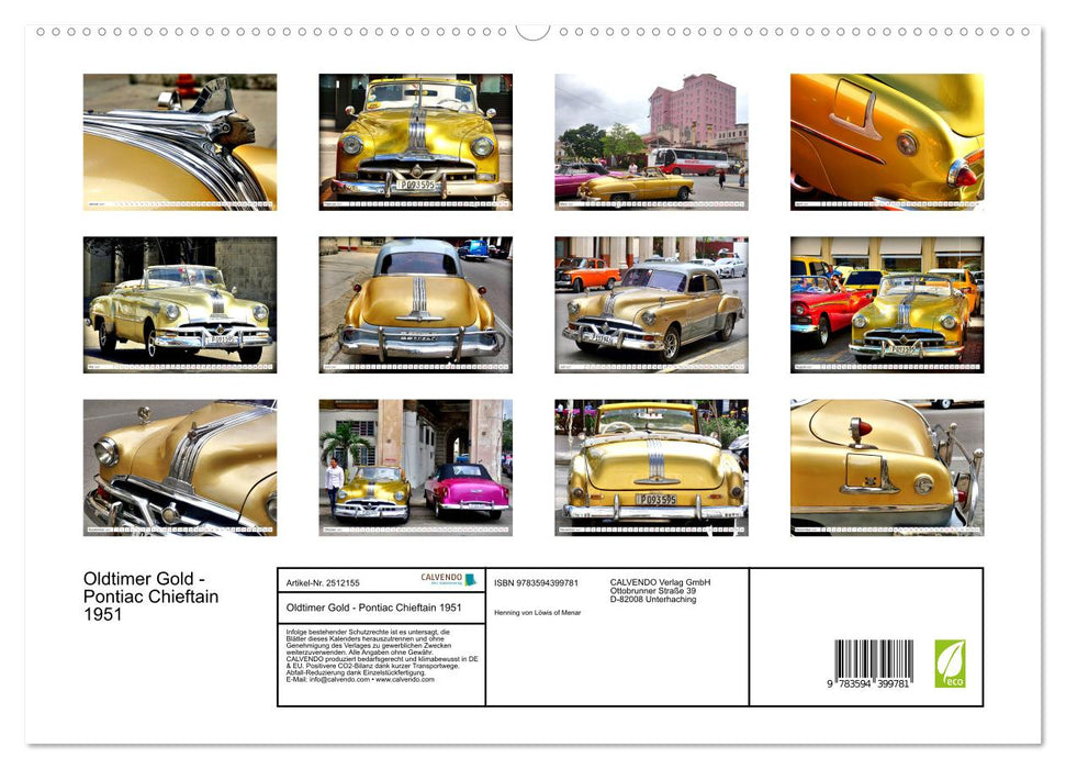 Oldtimer Gold - Pontiac Chieftain 1951 (CALVENDO Premium Wandkalender 2027)