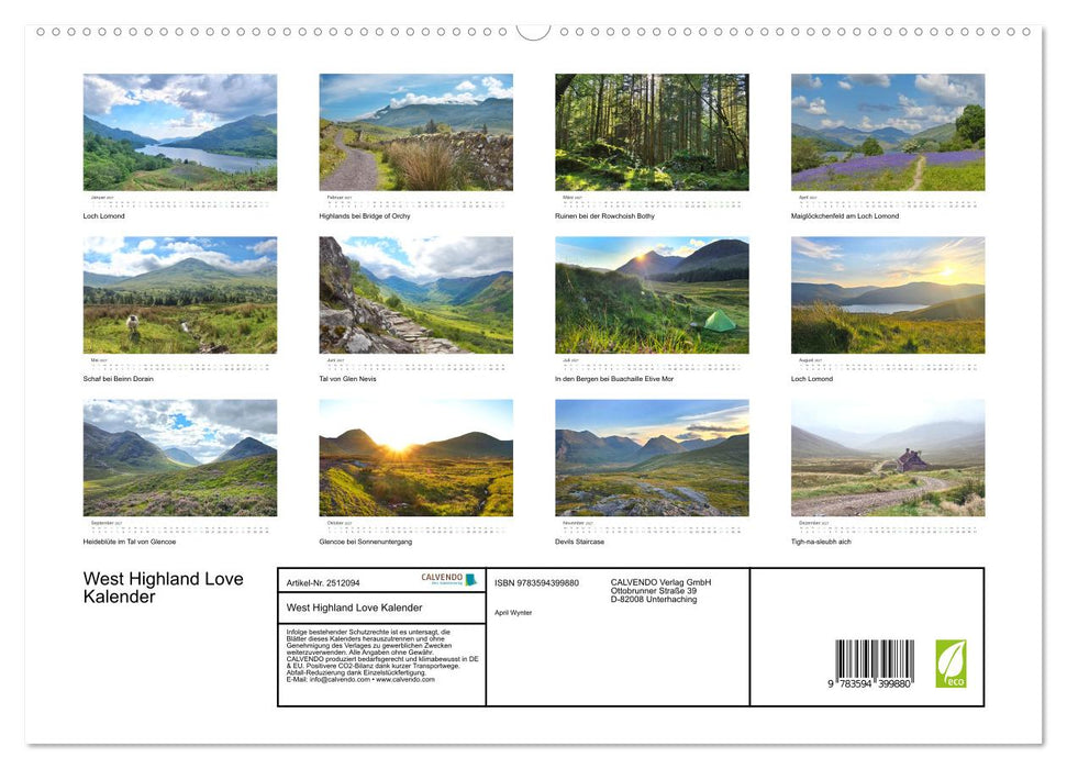 West Highland Love Kalender (CALVENDO Premium Wandkalender 2027)
