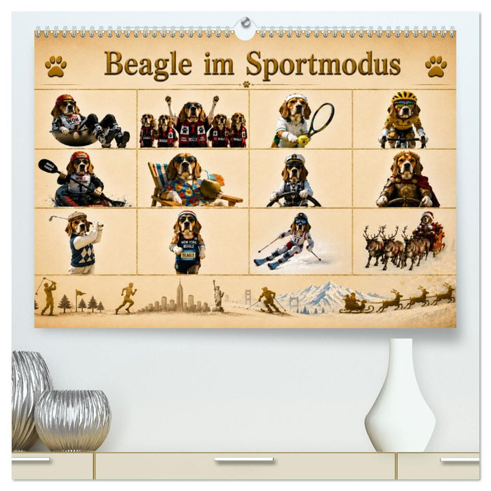 Beagle im Sportmodus (CALVENDO Premium Wandkalender 2027)