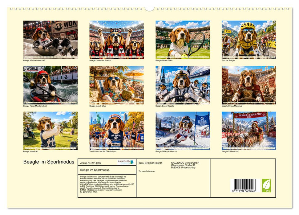 Beagle im Sportmodus (CALVENDO Premium Wandkalender 2027)