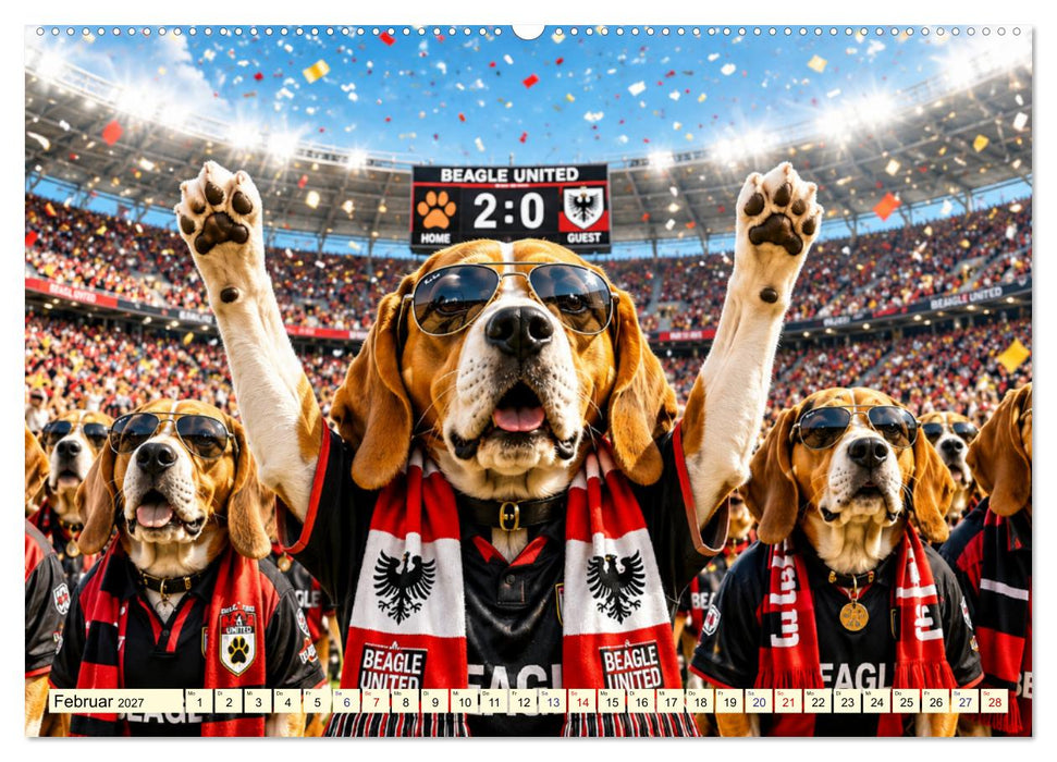 Beagle im Sportmodus (CALVENDO Premium Wandkalender 2027)
