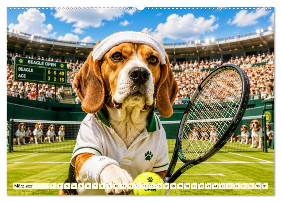 Beagle im Sportmodus (CALVENDO Premium Wandkalender 2027)