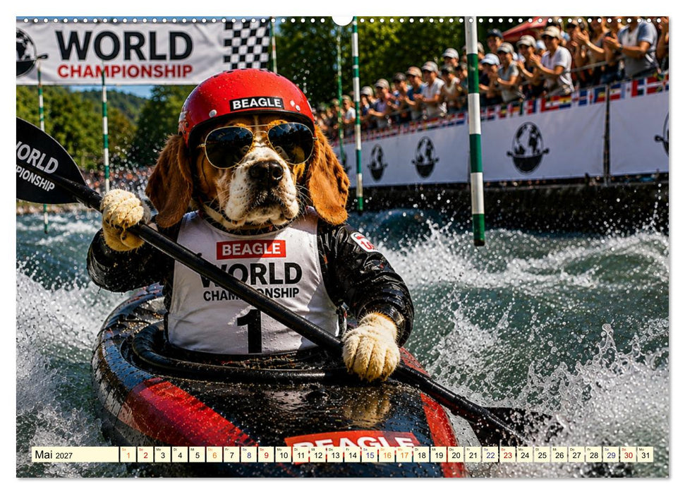 Beagle im Sportmodus (CALVENDO Premium Wandkalender 2027)
