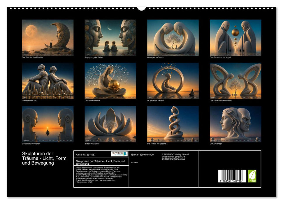 Skulpturen der Träume - Licht, Form und Bewegung (CALVENDO Premium Wandkalender 2027)