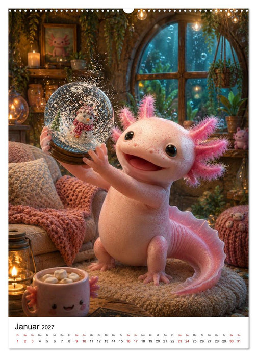 Axolotl durchs ganze Jahr (CALVENDO Premium Wandkalender 2027)