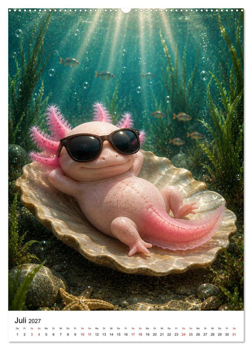 Axolotl durchs ganze Jahr (CALVENDO Premium Wandkalender 2027)