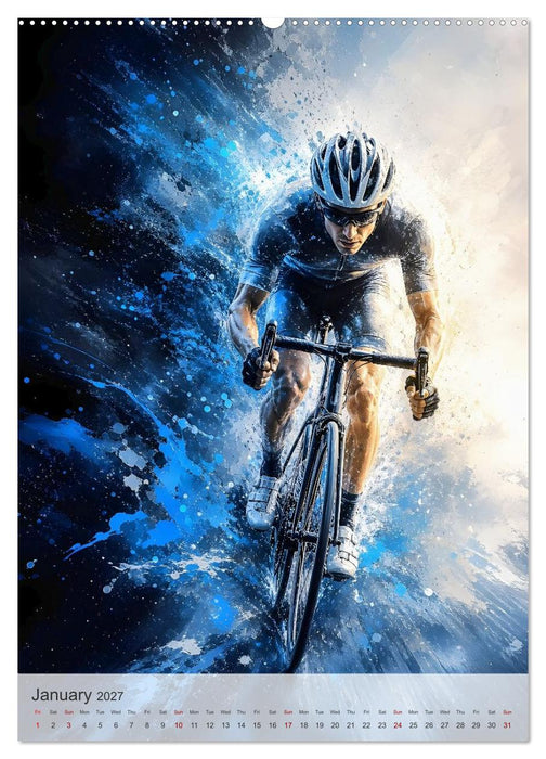 Painted by Speed. Explosive Road Cycling Art. (CALVENDO Monthly Calendar 2027)
