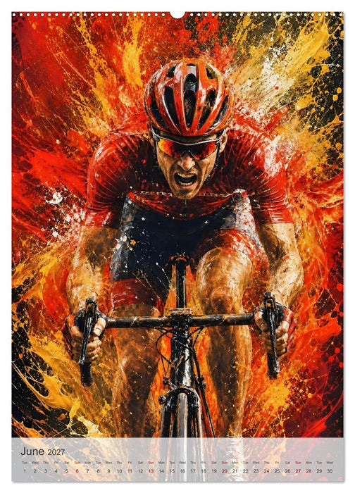 Painted by Speed. Explosive Road Cycling Art. (CALVENDO Monthly Calendar 2027)