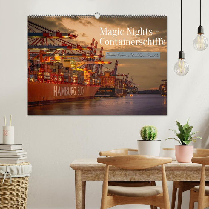 Magic Nights Containerschiffe (CALVENDO Wandkalender 2027)
