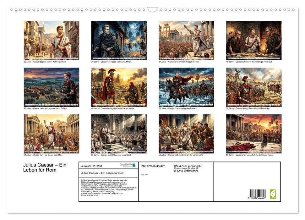 Julius Caesar – Ein Leben für Rom (CALVENDO Wandkalender 2027)