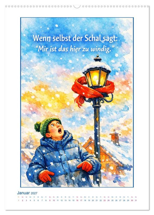Ein Jahr zum Einwickeln - Ein roter Schal zum Schmunzeln (CALVENDO Premium Wandkalender 2027)