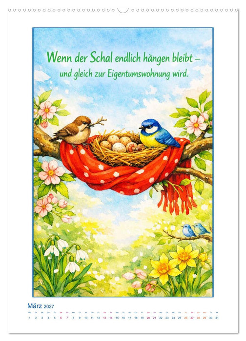 Ein Jahr zum Einwickeln - Ein roter Schal zum Schmunzeln (CALVENDO Premium Wandkalender 2027)