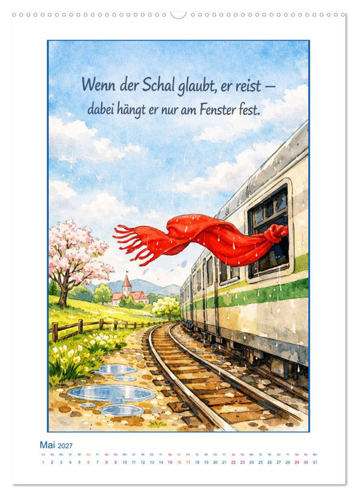 Ein Jahr zum Einwickeln - Ein roter Schal zum Schmunzeln (CALVENDO Premium Wandkalender 2027)