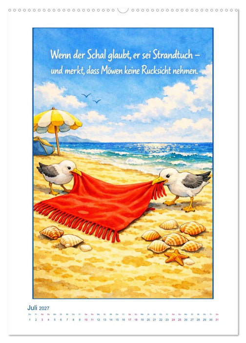 Ein Jahr zum Einwickeln - Ein roter Schal zum Schmunzeln (CALVENDO Premium Wandkalender 2027)